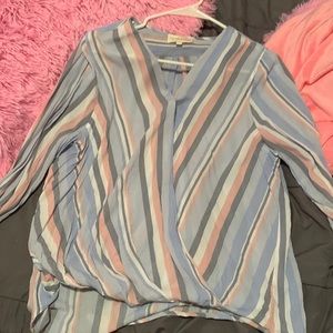 Blue, pink and white dress shirt, size XL, never worn